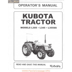 Kutota L305 L345 L355ss Owners Manual