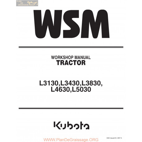 Kutota L3130 5030 Wsm Manual