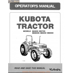 Kutota M4900 M5700 M6800 M8200 M9000 Maintenance Manual