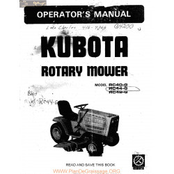 Kutota Rc40 G Rc44 G And Rc48 G Mower Deck Manual