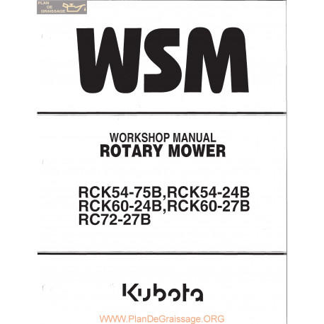 Kutota Rck54 75b Rck54 24b Rck60 24b Rck60 27b Rc72 27b Wsm Manual