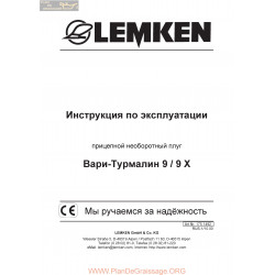 Lemken Vari Turmalin 9x Rus Manual De Service 175 1492