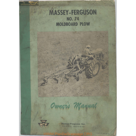 Massey Fergusen 74 Moldboard Plow 690 349 M2