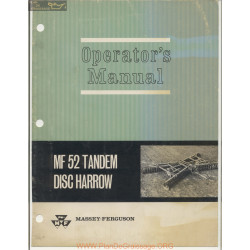 Massey Ferguson Mf 52 Tandem Disc Harrow 650 554 Ms Operators Manual