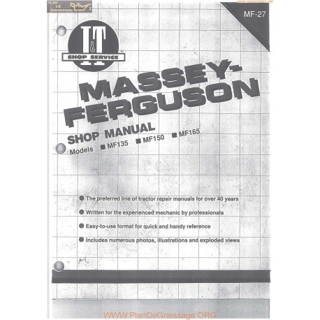 Massey Ferguson Mf135 Mf150 Mf165 Shop Service