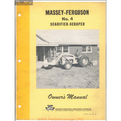 Massey Ferguson Model 4 Scarifier Scraper Owners Manual
