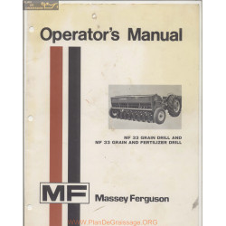Massey Ferguson Model Mf 33 Grain Drill Operators Manual