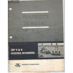 Massey Ferguson Models Mf 5 And Mf 6 Rotary Mower Operators Manual