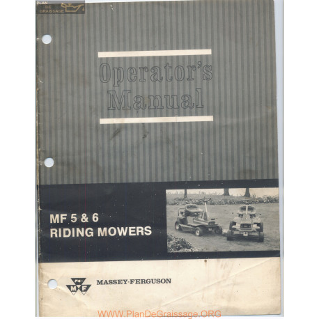 Massey Ferguson Models Mf 5 And Mf 6 Rotary Mower Operators Manual