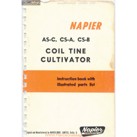 Napier Coil Tine Cultivator Asc Csa Csb Corrected Parts List