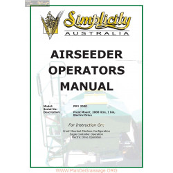 Napier Model Fm1 2000 Simplicity Airseeder Operators Manual