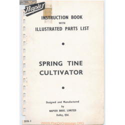 Napier Spring Tine Cultivator D10 Parts List Ar A