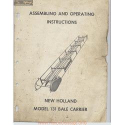 New Holland Nh 131 Bale Carrier Assembling And Operating Instructions
