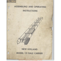 New Holland Nh 131 Bale Carrier Assembling And Operating Instructions