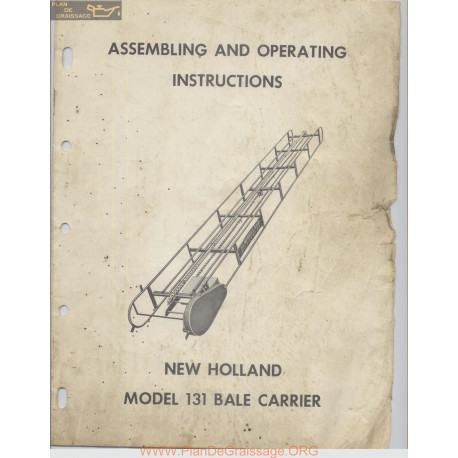 New Holland Nh 131 Bale Carrier Assembling And Operating Instructions