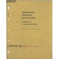 New Holland Nh 25 Forage Blower Service Parts Catalog 1975