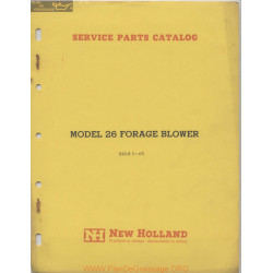 New Holland Nh 26 Forage Blower Service Parts Catalog 1967