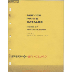 New Holland Nh 27 Forage Blower Service Parts Catalog 1975 5002713