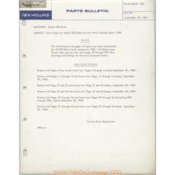New Holland Nh 285 Baler Number 220 Parts Bulletin 1968