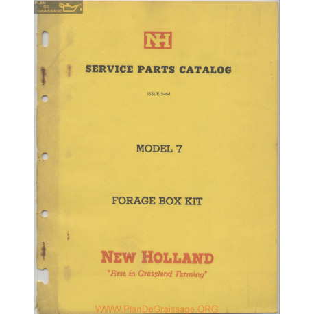 New Holland Nh 7 Forage Box Kit May Service Parts Catalog 1964