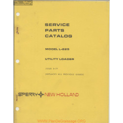 New Holland Nh L 225 Utility Loader Service Parts Catalog 1977