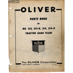 Oliver 212 214 Tractor Gang Plow Parts Book