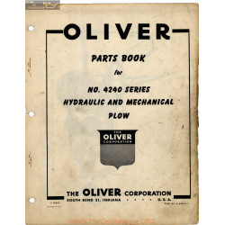 Oliver 4240 Hydraulic Mechanical Plow Parts Book