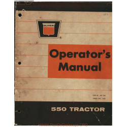 Oliver 550 Tractor Operators Manual 1963