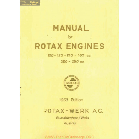 Rotax Engines 100 125 150 165 200 250 Manual 1963