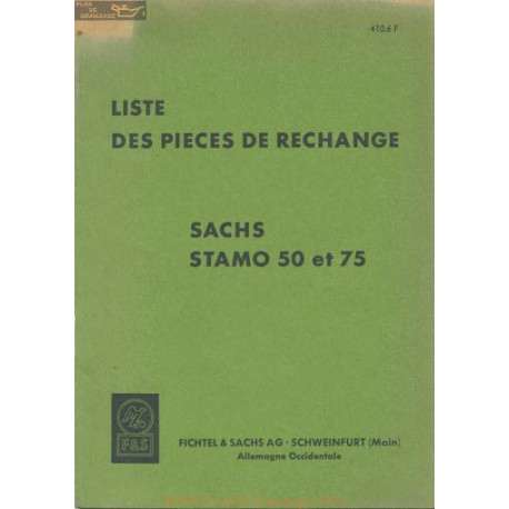 Sachs 50 75 Stamo Liste Pieces Rechange 4106f