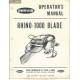 Servis Rhino Rotary Cutter Model 1000 Blade Operators Manual