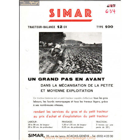 Simar 100 Motoculteur 12cv Fiche Information