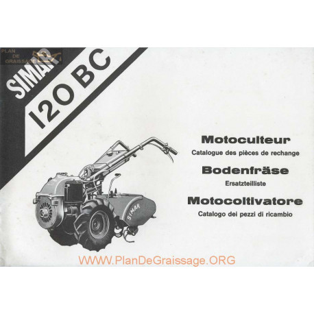 Simar 120 B C Motoculteur Catalogue Pieces Rechange