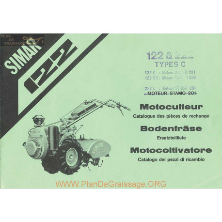 Simar 122 222 Stano 201 Mag 1026 Motoculteur Pieces Rechange