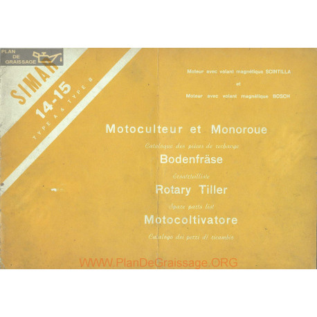 Simar 14 15 A B Motoculteur Monoroue Catalogue Pieces Rechange Scintilla Bosch