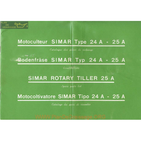 Simar 24a 25a Motoculteur Catalogue Pieces Rechange