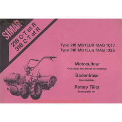 Simar 318 218 C T R Mag 1017 1026 Motoculteur Catalogue Pieces Rechange