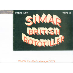 Simar 35 Rototiller British Parts List