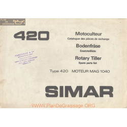 Simar 420 Moteur Mag 1040 Motoculteur Catalogue Pieces Rechange