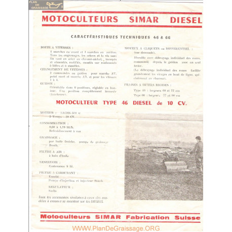 Simar 46 66 Diesel Motoculteur Fiche Tehnique