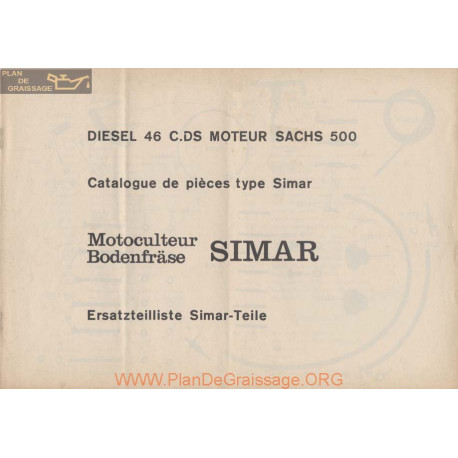 Simar 46 C Ds Moteur Sachs 500 Oieces Catalogue Motoculteur