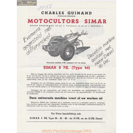 Simar 46 Motoculteur 8pk Fiche Tehnique