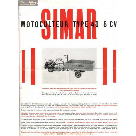 Simar 50 Motoculteur 5cv 4 Vitesse Fiche Technique