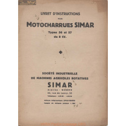 Simar 56 57 8cv Motocharrues Livret Instructions