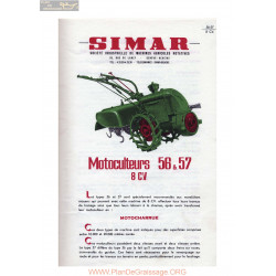 Simar 56 57 8cv Motoculteur Fiche Technicque
