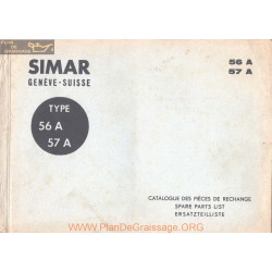 Simar 56a 57a Catalogue Pieces Rechange