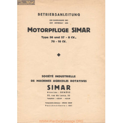 Simar 57 56 8cv 70 10cv Motorpfluge Betriebsanleitung