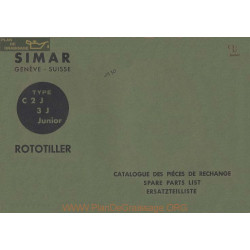 Simar C2j 3j Junior Rototiller Catalogue Pieces Rechange Spare List 1930