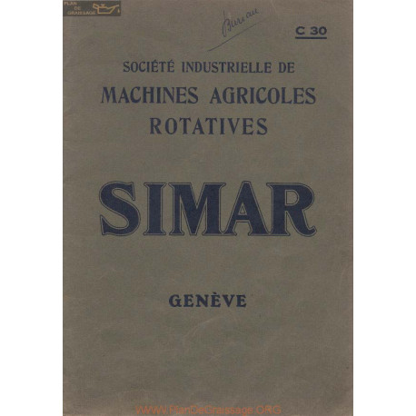 Simar C30 Motoculteur Pieces Rechange Mise En Marche