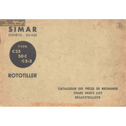 Simar C52 50c C5 2 Rototiller Catalogue Pieces Rechange